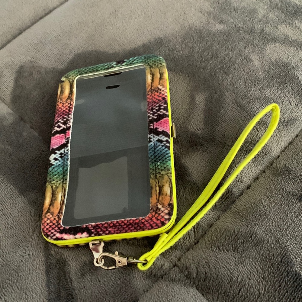 Small 3x6 phone/card case, bought at Walmart.